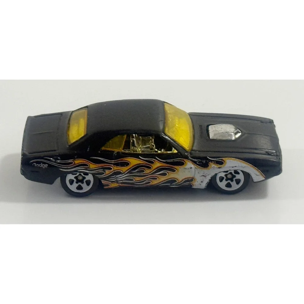 Hot Wheels '70 Dodge Challenger Black‎ with Flames 2006 Rare Diecast Muscle Car